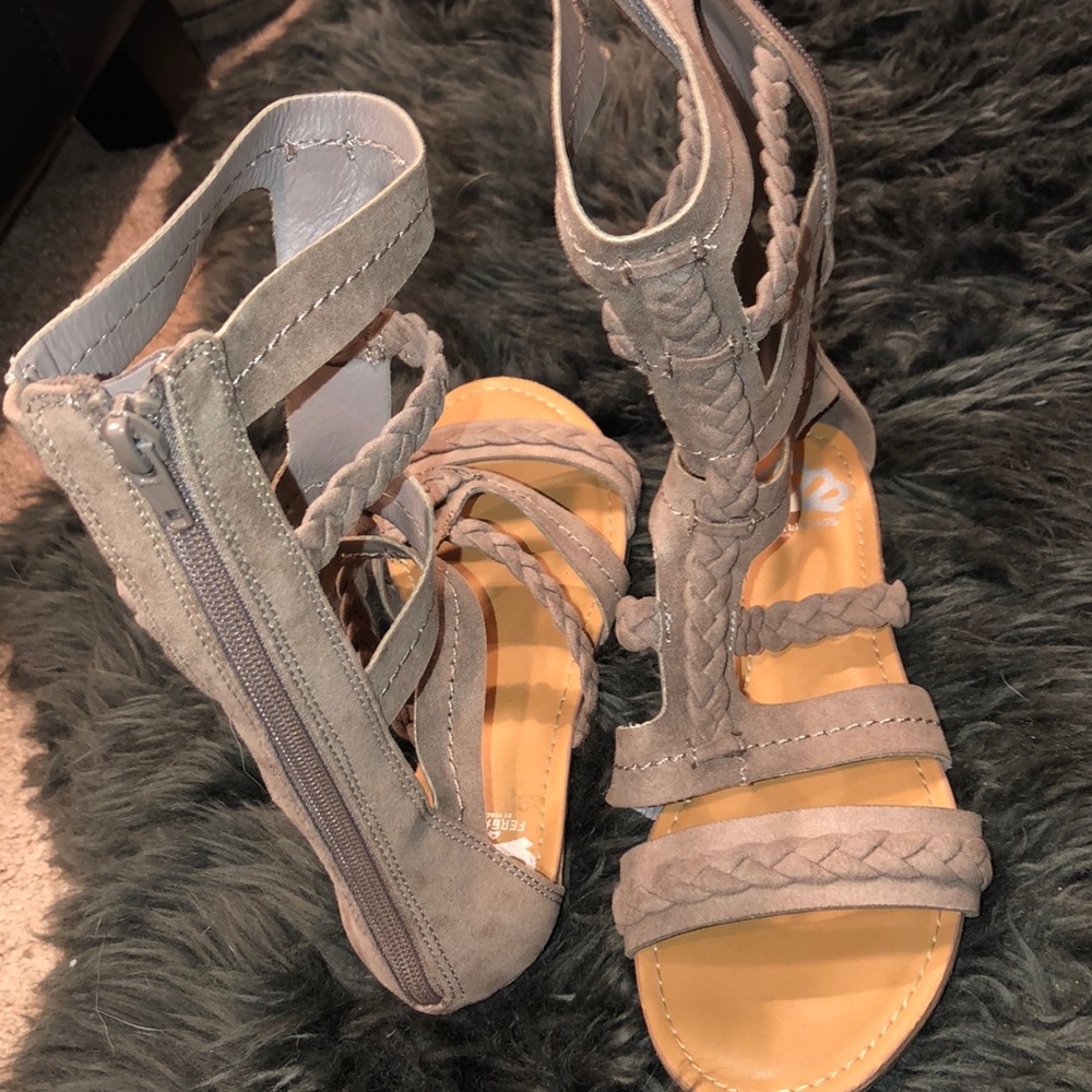 Mid calf length sandals
